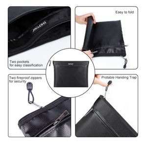 CUSTOM Hot Sale Fireproof <b>Document</b> Storage <b>Bag</b> with Two Pockets and Two Zippers for Home Office or School - Product Image 4