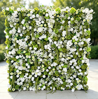 Handgemaakte realistische zijden roos kunstbloemen wandpaneel geparfumeerde bloemenachtergrond voor bruiloft hotel podium feest evenement decoratie