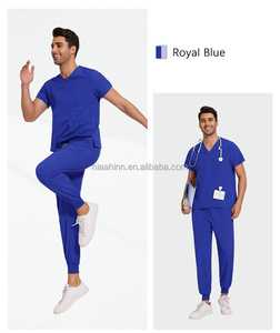 Elegante Logo personalizzato medico elasticizzato infermiere chirurgico uniforme maniche corte pantaloni da Jogger salone scrub tute per le donne - Product Image 4