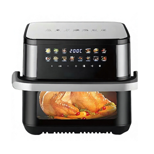 Friteuse à air carrée moderne en acier inoxydable avec écran tactile pour usage domestique, capacité de 8,1 à 10,0 L, grande surface de cuisson pour la famille - Product Image 1