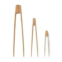 Bambus Bbq Holz Holz pinzette Große Lebensmittel qualität Eis Einweg Bambus Mini Magnet zange mit benutzer definierten Paket
