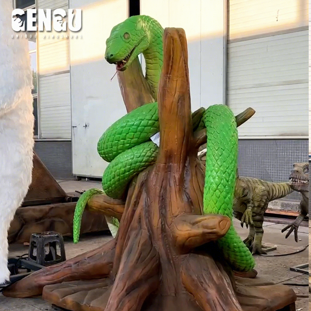 Handmade Life-Size Realistic Animatronic Snake Statue Realistic Animatronic Model