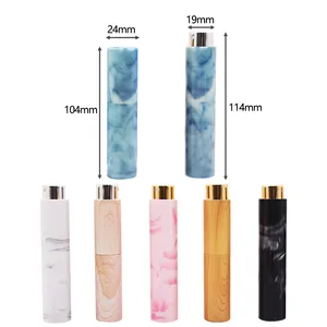 Luxo Rodada 10ml Portátil Retrátil Refilável Cosmetic Spray Atomizer Embalagem Twist Up Vazio Mini Garrafa De Perfume De Vidro