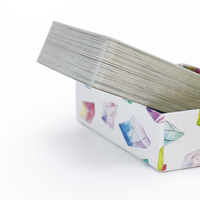Ensemble de 80 cartes Oracle en papier artistique premium style aquarelle, impression personnalisée, avec boîte rigide en deux parties pour les boutiques de cadeaux