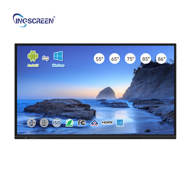 INGSCREEN Smart Board 86 Inch Interactive Touch Display 4K Ultra HD Built in Android System with Dual OS Option for Business