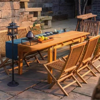 Chaise de salle à manger pliable en bois massif rétro nostalgique pour une utilisation en extérieur sur balcon, cour, hôtels et complexes hôteliers