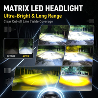 Projecteur LED 100W à 4 lentilles, double couleur jaune et blanc, faisceau haut et bas, lampe de conduite tout-terrain, étanche, pour camion, SUV, VTT