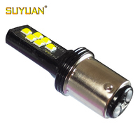 Vente directe d'ampoules LED pour voiture, blanc, rouge, jaune, Canbus 3030-12smd P21w 1156 1157, ampoule LED de signalisation
