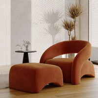 Fauteuil de salon moderne minimaliste italien de luxe léger, design incurvé en forme de S, pour salon, balcon, petit appartement - Garantie 5 ans