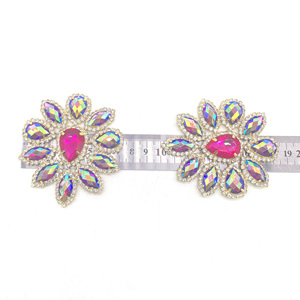 Parches de diamantes ostentosos para coser con piedra de resina rosa fuerte hechos a mano, apliques de Metal, diamantes de imitación para ropa de sastre y creaciones de <span class=keywords><strong>sombreros</strong></span> - Product Image 5