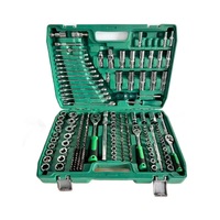 Ensemble complet d'outils de mécanicien 216 pièces avec clés mixtes et douilles, boîte à outils de réparation automobile manuelle OEM, coffret rigide