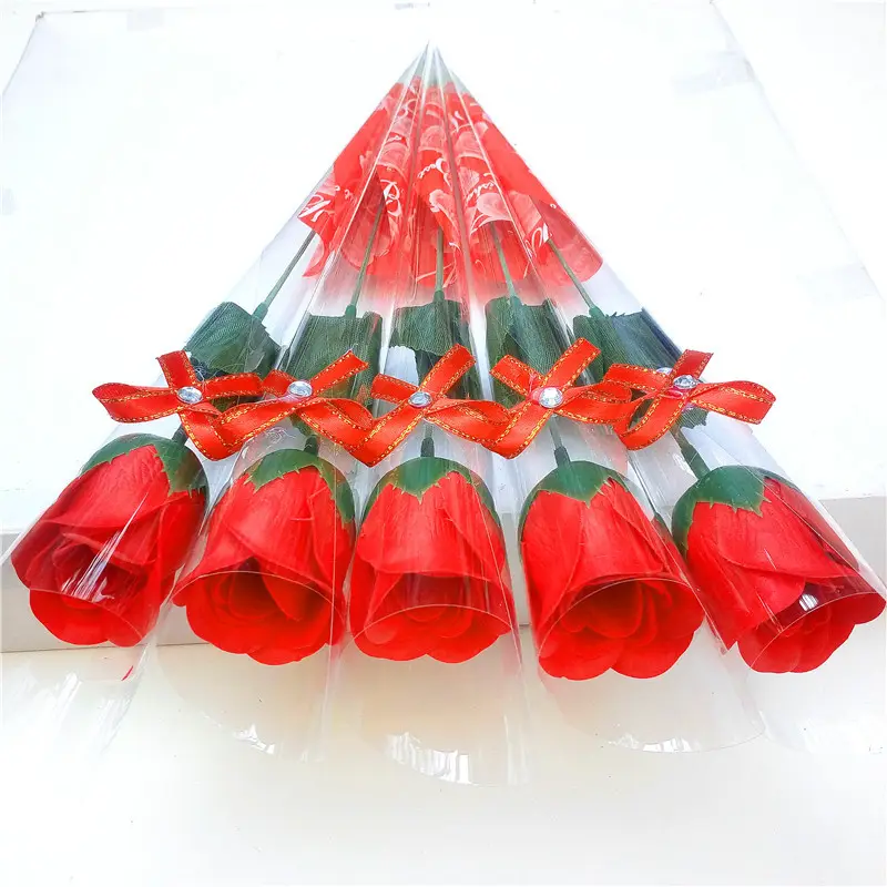 H307 Các Bà Mẹ Ngày Valentine Hoa Cẩm Chướng Lụa Quà Tặng Handmade Hoa Thân Đơn Xà Phòng Nhân Tạo Hoa Hồng