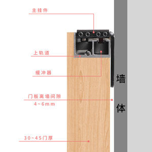 Invisible Sliding Door Track YG293 Cold Rolled Steel Black White Minimalist Design Smooth Rolling Door Hardware - Product Image 5