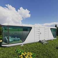 Space Capsule Fast-Construcred Steel Container Houses Waterproof Hotel and Houseboat Eco-Friendly Green Alternative for Life