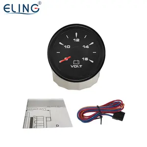 ELING电压表52毫米2英寸电压表12V 24V，带8色背光，通用于汽车卡车船