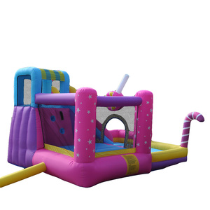 Château gonflable à thème bonbons, château gonflable pas <span class=keywords><strong>cher</strong></span>, château gonflable avec toboggan, combo de location de château gonflable, château gonflable rose à louer - Product Image 3