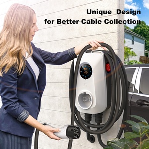 Cargador para Vehículos Eléctricos de 7KW, Tipo 2, 32A, Corriente Ajustable, Carga Rápida, Estación de Carga de Pared con Soporte para Cable - Product Image 5