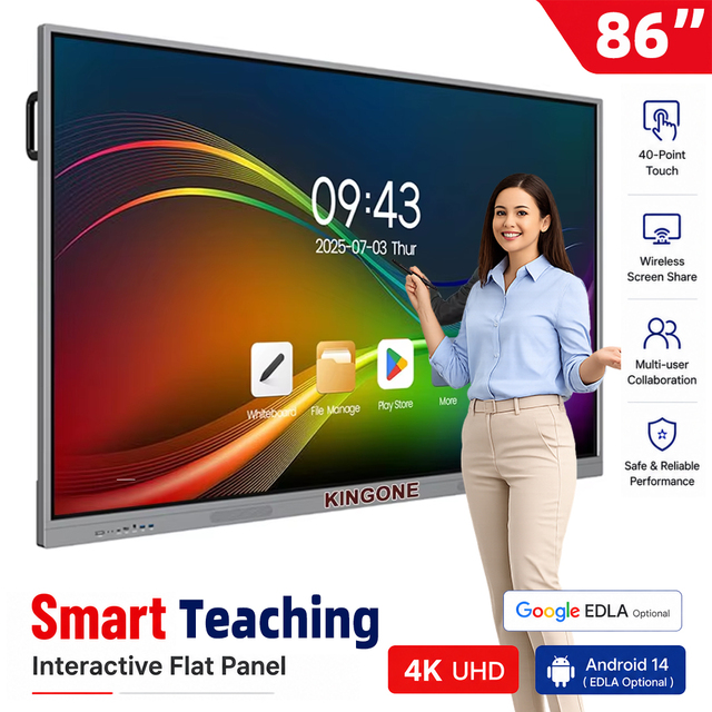 OEM ODM China Factory 55 65 75 86 98 Inch 4K Google EDLA Smart Teaching Board AI Interactive Whiteboards for Sale