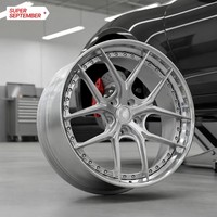 Nouvelles jantes en alliage d'aluminium forgées en deux parties à profil profond haute performance 20x10.5J brossées et polies 5x112 5x120 pour voitures particulières
