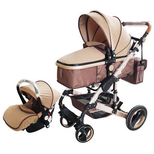 Poussette bébé de luxe 3 en 1 landau nouveau-né pliant de haute qualité avec <span class=keywords><strong>nacelle</strong></span> et siège auto landau - Product Image 2