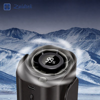 Ventilateur portable rechargeable à suspendre au cou avec lumière, batterie 10000 mAh, 5 vitesses, alimentation USB, en plastique, pour extérieur