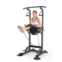 Tour de musculation multifonctionnelle en métal avec rack à squats, barres de dips et barre de traction pour entraînement de force