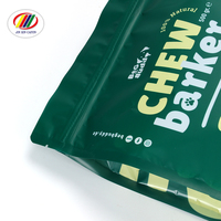 Sac d'emballage personnalisé en mylar mat avec zip-lock et fond plat en aluminium feuille d'aliment pour animaux familiers avec fenêtre