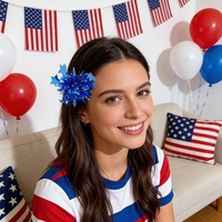 Barrettes à cheveux du 4 juillet américain pour la fête de l'Indépendance, accessoires de coiffure décorés de paillettes, cadeau pour la fête de l'Indépendance américaine
