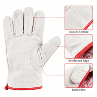 Vente directe d'usine, gants de travail en toile antidérapants à double couche de calibre 24, résistants à la chaleur, avec poignets renforcés, épaisseur 12 oz, sans latex