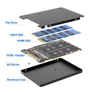 Adattatore HLT 2-in-1 da M.2 NVME/NGFF SSD a U.2 SFF-8639 con custodia in alluminio per server, NAS e desktop da 2,5 pollici - Product Image 5