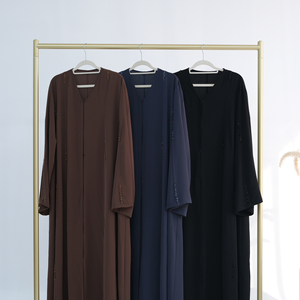 Vêtements pour femmes en gros B2B, fabricants de vêtements islamiques, abaya faite à la main avec perles, robe musulmane pour femmes, cardigan, abaya Dubaï, Eid - Product Image 6