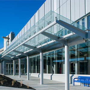 Laminated tempered awning s CE warranty QUALITY FRAMELESS's flat and bent tempered laminated glass Canopy awning Auvent Verre - Product Image 2