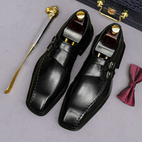Chaussures de gros haut de gamme pour hommes, style vintage, en cuir véritable, décontractées et habillées, à enfiler avec boucle décorative
