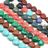 20mm coeur cristal Agate synthétique Turquoise Nature pierres perles en vrac bracelet à bricoler soi-même collier boucles d'oreilles accessoires fabrication de bijoux
