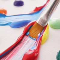 5 pots de peinture vides avec couvercle, 1 bande de 5 ml, avec 2 ensembles de pinceaux