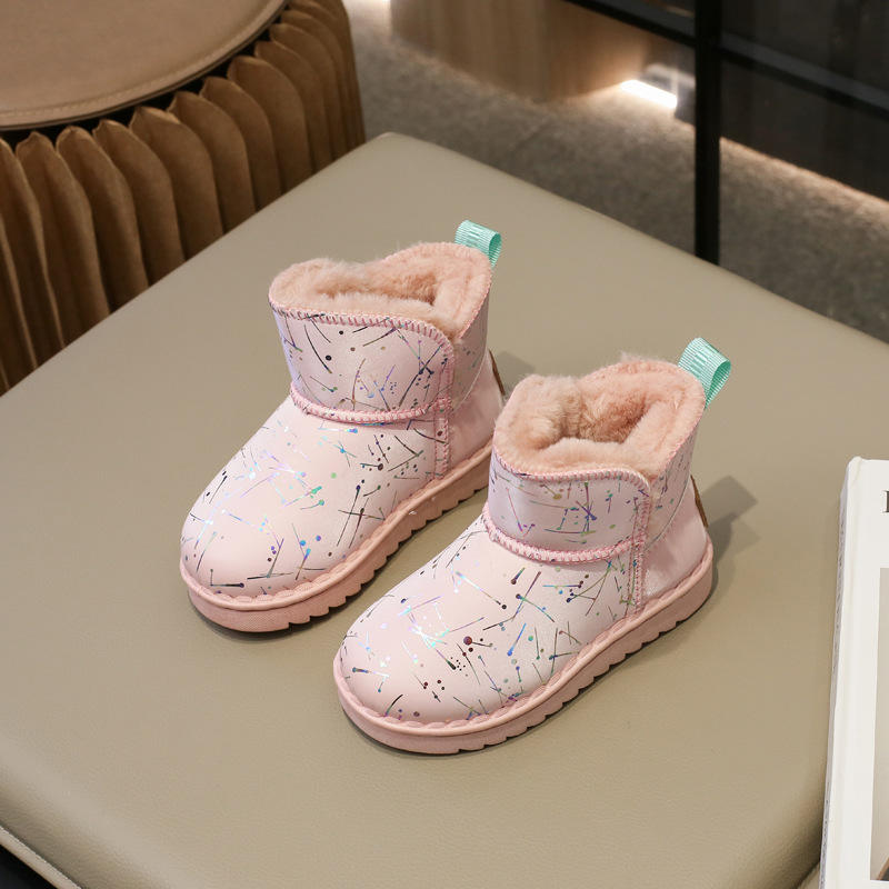 Winter New Children's Large Cotton Boots Anti-Slip Boys Warm Kids