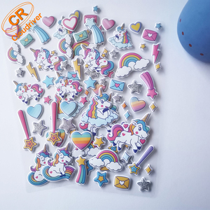<span class=keywords><strong>Adesivi</strong></span> in Schiuma 3D Personalizzati, Rimovibili e Riutilizzabili, Unicorno Carino per Bambine, Stampa UV Ecologica e Durevole - Product Image 3
