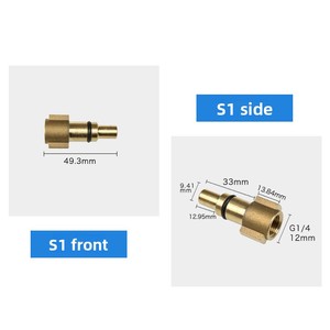 Adaptateur PA haute pression tout en cuivre pour accessoires de lave-auto avec raccord rapide - Product Image 2