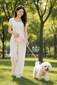 Laisse rétractable rose pour chien, laisse réglable mignonne pour petits chiens - Product Image 6