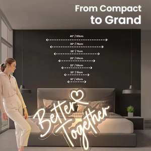 Enseigne néon LED personnalisée « Hello Thirty » - Lettres cursives blanches et cœur rose |   Lumière décorative pour 30e <span class=keywords><strong>anniversaire</strong></span>, fête - Product Image 6