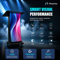 Layar Podium Digital Warna Penuh Portabel untuk Dalam Ruangan, Meja Presentasi Sekolah atau Konferensi, Dudukan Beroda Mobile