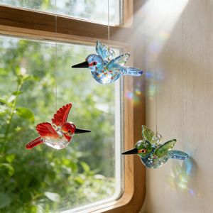 Adornos de Pájaros de Vidrio Hechos a Mano, Figuras de Animales de Vidrio Soplado Coloridas, Decoración para Mesa del Hogar, Arte para Todas las Estaciones, Bodas, Bautizos - Product Image 2