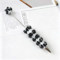 Stylo à bille créatif et mignon à personnaliser avec des perles, motif crâne d'animal de dessin animé, pour Halloween, cadeau promotionnel de papeterie