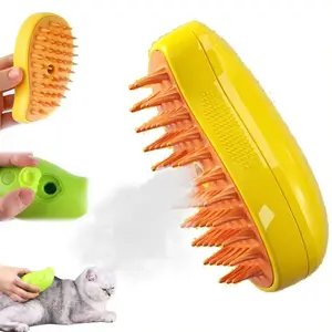 2024 New 3 In 1 Rechargeable Pet Hair Cleaning Grooming Brush Spray Comb Rechargeable Cat Steamy Brush Steam Brush
