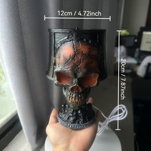 Lámpara de Escritorio con Diseño de Calavera para Halloween, con Luz LED Espeluznante, para Decoración de Fiestas de Halloween, Adorno Único para el Hogar - Product Image 4