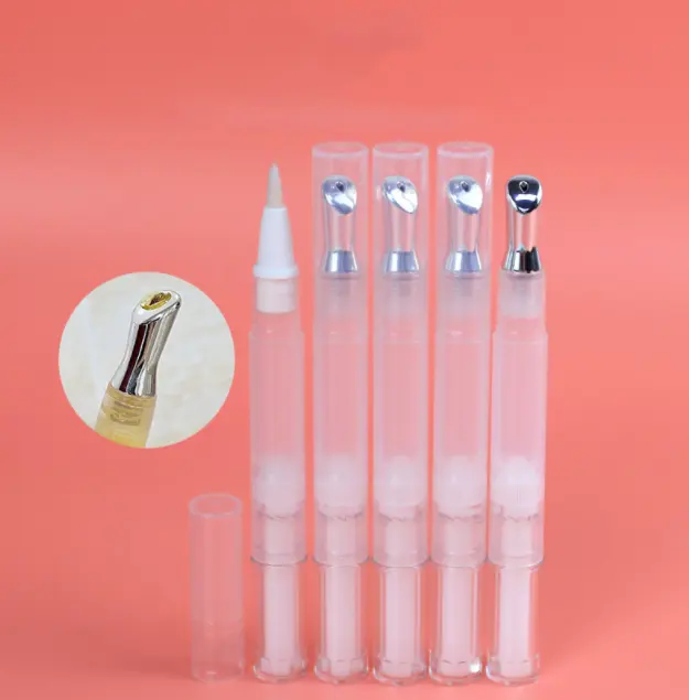 Sale Clear Empty Plastic Cosmetic Tube Twist Up Pen Packaging With Liquid Brush Applicators For Lipgloss Concealer
