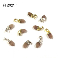 WT-P1755 Dainty Minuscules Naturel Pierre Mini Mignon hexagonale Fraise Cristal Pendentifs Composants pour La Fabrication de Bijoux quartz point