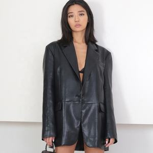 Chaqueta de cuero Vintage de longitud media para mujer, moda, gran oferta - Product Image 6