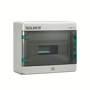 SELHOT HA-12 outdoor waterproof 12 way mcb low voltage electrical distribution box plastic in wenzhou