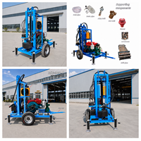 Petite foreuse portable diesel pour puits d’eau 200m boue et air mini machine hydraulique de forage pour l’eau CE